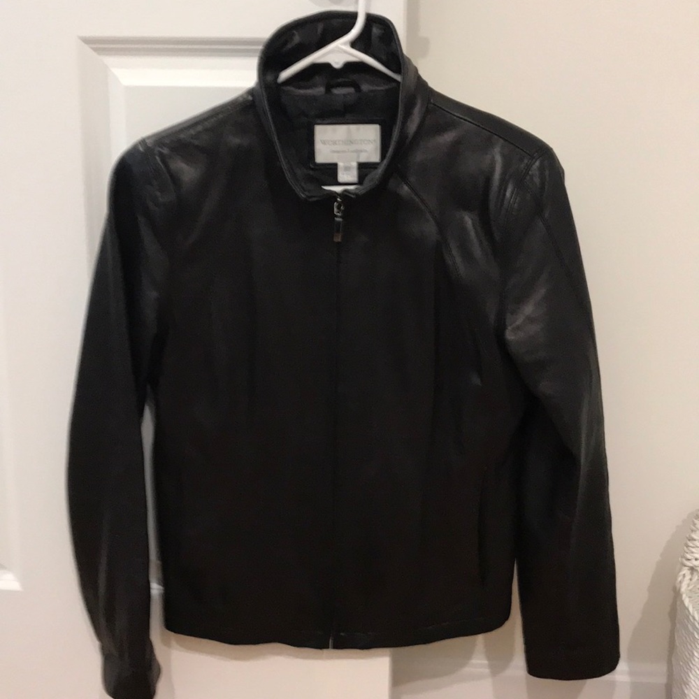 Black leather jacket